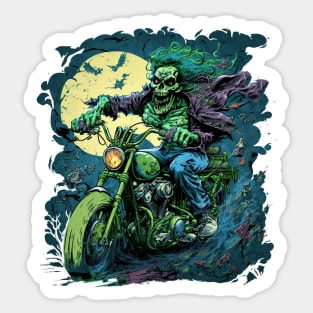 Zombie riding a motorcycle Sticker